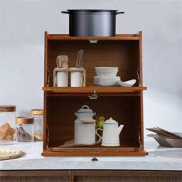 VOGREX Mini Kitchen Cabinet with Door for Countertop in Brown - thumbnail 6