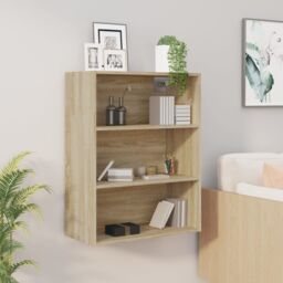Berkfield Home Hanging Wall Cabinet Sonoma Oak 69.5x32.5x90 cm in Brown - thumbnail 1