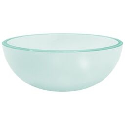 Berkfield Home Basin Tempered Glass 30x12 cm Frosted in Cream - thumbnail 2