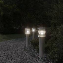Berkfield Home Outdoor Floor Lamp with Outlet Silver 60 cm Stainless Steel