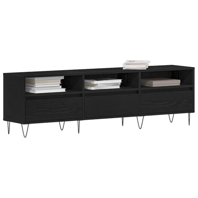 Berkfield Home TV Cabinet Black Oak 150x30x44, 5 cm Engineered Wood - image 1