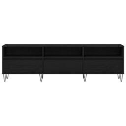 Berkfield Home TV Cabinet Black Oak 150x30x44, 5 cm Engineered Wood - thumbnail 7