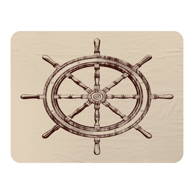 Benjamin Tate Design Ship Wheel Blanket in Natural - Size: 120 cm x 150 cm - image 1