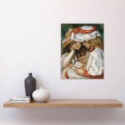 "Artery8 Two Children Reading Renoir Vintage Wall Art Print Poster - Size: W12"" x H16""" - thumbnail 4