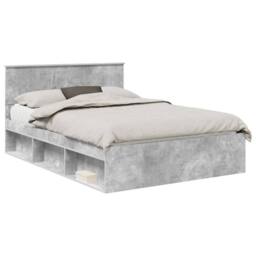 Berkfield Home Bed Frame with Headboard Concerte 140 x 200 cm Solid Pine Wood in Grey - thumbnail 2