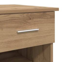 Berkfield Home Desk with Storage Artisan Oak 90x49.5x75 cm Engineered wood in Beige - thumbnail 9