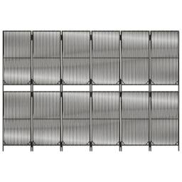 Berkfield Home Room Divider 6 Panels Grey Poly Rattan - thumbnail 5