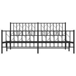 Berkfield Home Metal Bed Frame without Mattress with Footboard Black 183x213cm - Size: 183x213 cm - thumbnail 5
