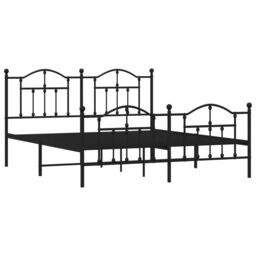 Berkfield Home Metal Bed Frame with Headboard & Footboard Black 183x213 cm - thumbnail 4
