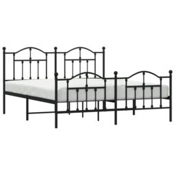 Berkfield Home Metal Bed Frame with Headboard & Footboard Black 183x213 cm - thumbnail 3
