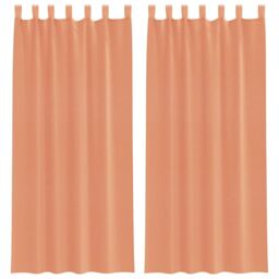 Berkfield Home Voile Curtains with Loops 2 pcs Terracotta 140x245 cm in Brown - thumbnail 2