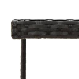 Berkfield Home Garden Table Black 109x107x74 cm Poly Rattan & Glass - Size: 109 x 107 x 74 cm - thumbnail 4