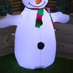 Samuel Alexander 4ft (120cm) Light up Inflatable Christmas Snowman Decoration with White LEDs - thumbnail 7