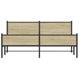 Berkfield Home Metal Bed Frame without Mattress Sonoma Oak 180x200 cm Super King in Brown - thumbnail 5