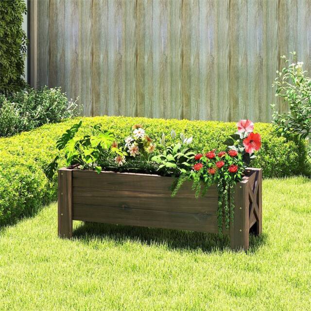 EONLION Brown-Wooden Garden Raised Bed Planter Box in Brown - Size: 100g - image 1