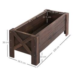 EONLION Brown-Wooden Garden Raised Bed Planter Box in Brown - Size: 100g - thumbnail 2