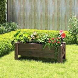 EONLION Brown-Wooden Garden Raised Bed Planter Box in Brown - Size: 100g - thumbnail 1