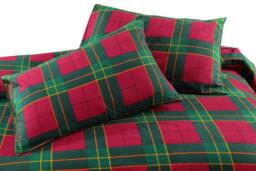 Homes-Linen 100% Brushed Cotton Tartan Flannelette Duvet Cover Set in Red - Size: Double - thumbnail 2