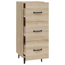 Berkfield Home Sideboard Sonoma Oak 34.5x34x90 cm Engineered Wood in Light Tan - thumbnail 6