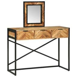 Berkfield Home Dressing Table with Mirror 100x40x120 cm Solid Wood Acacia in Brown - Size: 100 x 40 x 120 cm - thumbnail 1