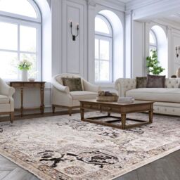 The Rug Shop UK Beige Traditional Polyester Luxurious Easy To Clean Rug - Size: 200 cm x 290 cm - thumbnail 2