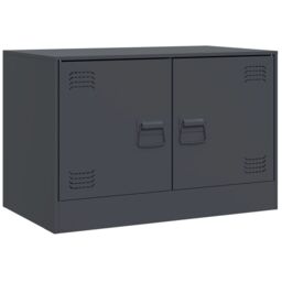 Berkfield Home TV Cabinets 2 pcs Anthracite 67x39x44 cm Steel in Black - Size: 67 x 39 x 44 cm - thumbnail 5