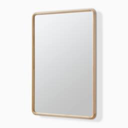 FurnitureboxUK Rowena Oak Wood Large 120x80cm Rectangle Wall Mirror in Light Brown - Size: 120x80 cm - thumbnail 4