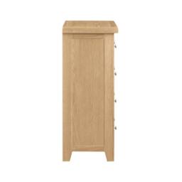 Home Source Solid Wooden Storage Chest 5 Drawer Bedroom Clothing Storage Organiser in Light Oak - thumbnail 3