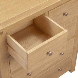 Home Source Solid Wooden Storage Chest 5 Drawer Bedroom Clothing Storage Organiser in Light Oak - thumbnail 6