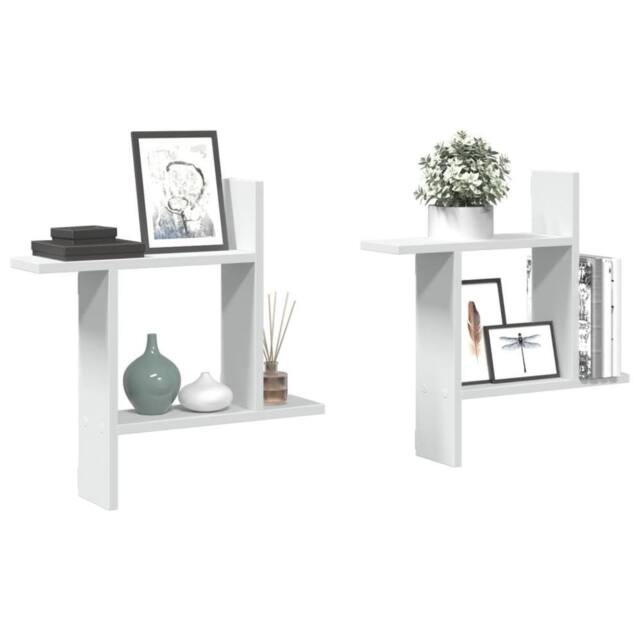 Berkfield Home Wall Shelves 2 pcs White 50x12x50 cm Engineered Wood - Size: 50 x 12 x 50 cm - image 1