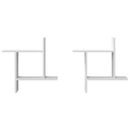 Berkfield Home Wall Shelves 2 pcs White 50x12x50 cm Engineered Wood - Size: 50 x 12 x 50 cm - thumbnail 4