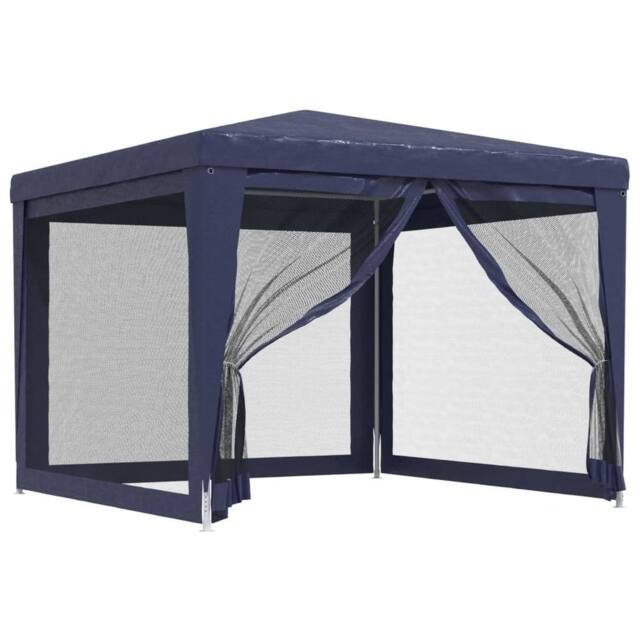Berkfield Home Party Tent with 4 Mesh Sidewalls Blue 3x3 m HDPE - image 1