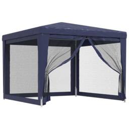 Berkfield Home Party Tent with 4 Mesh Sidewalls Blue 3x3 m HDPE - thumbnail 1
