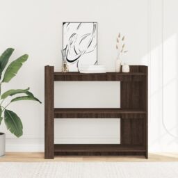 Berkfield Home Console Table Brown Oak 100x35x90 cm Engineered Wood - Size: 100 x 35 x 90 cm - thumbnail 3