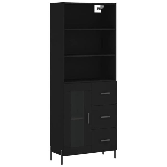 Berkfield Home Highboard Black 69.5x34x180 cm Engineered Wood - image 1