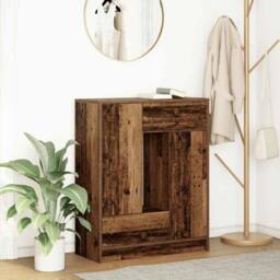 Berkfield Home Sideboard with Drawers & Doors Old Wood 73x31x90 cm in Brown - Size: 73 x 31 x 90 cm - thumbnail 2