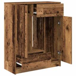 Berkfield Home Sideboard with Drawers & Doors Old Wood 73x31x90 cm in Brown - Size: 73 x 31 x 90 cm - thumbnail 5