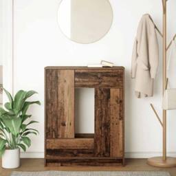 Berkfield Home Sideboard with Drawers & Doors Old Wood 73x31x90 cm in Brown - Size: 73 x 31 x 90 cm - thumbnail 1