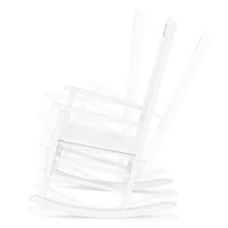 FORGEVIO Outdoor Wood Rocking Chair with Backrest in White - thumbnail 4