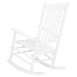 FORGEVIO Outdoor Wood Rocking Chair with Backrest in White - thumbnail 2