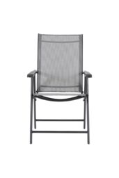 Living and Home Garden Metal Slatted Coffee Table with 4 Foldable Chairs in Black - Size: Large - thumbnail 4