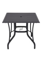 Living and Home Garden Metal Slatted Coffee Table with 4 Foldable Chairs in Black - Size: Large - thumbnail 3
