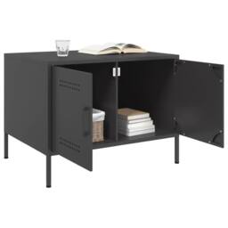 Berkfield Home Coffee Table Black 68x50x50.5 cm Steel - thumbnail 4