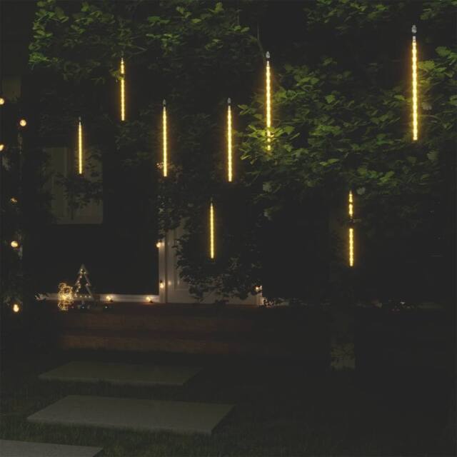 Berkfield Home Meteor Lights 8 pcs 30 cm Warm White 192 LEDs Indoor Outdoor