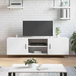 Berkfield Home TV Cabinet White 150x30x50 cm Engineered Wood - Size: 150 x 30 x 50 cm - thumbnail 1