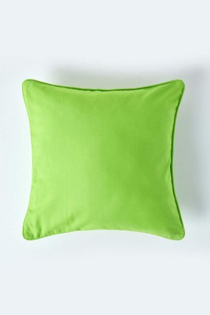 Homescapes Cotton Plain Cushion Cover in Green - Size: 60 cm x 60 cm - image 1