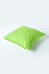 Homescapes Cotton Plain Cushion Cover in Green - Size: 60 cm x 60 cm - thumbnail 3