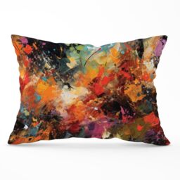 Warren Reed - Designer A Vibrant Abstract Painting Cushions in Orange - Size: 45 cm x 45 cm - thumbnail 1