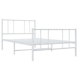 Berkfield Home Metal Bed Frame with Headboard & Footboard White 75x190 cm Small Single - thumbnail 5