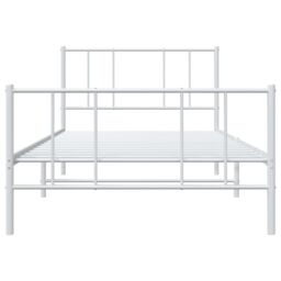 Berkfield Home Metal Bed Frame with Headboard & Footboard White 75x190 cm Small Single - thumbnail 6